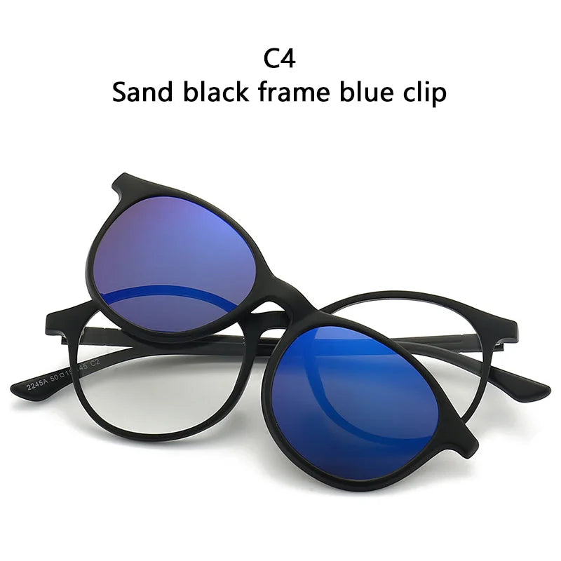 LOR MALE Polarized Sunglasses Men Women 2 In 1 Magnetic Clip On Glasses TR90 Optical Prescription Eyewear Frames Eyeglasses