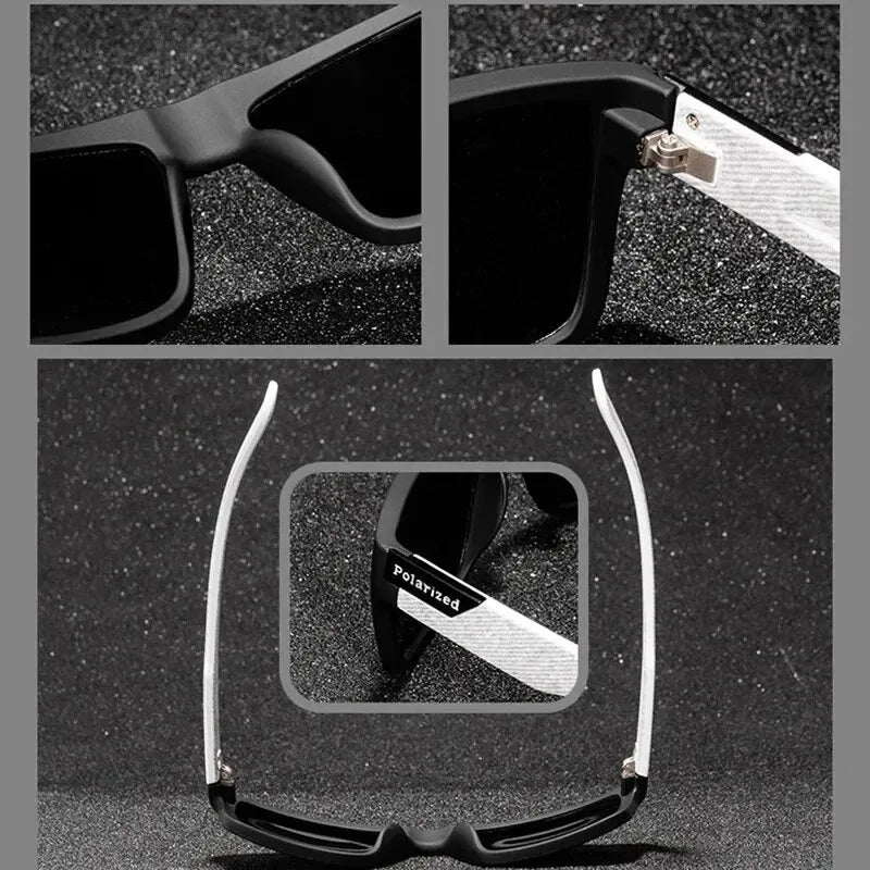 LOR MALE Polarized Square Sunglasses UV400 Black Fashion Shades for Men & Women Ideal for Driving Fishing & Outdoor Sports
