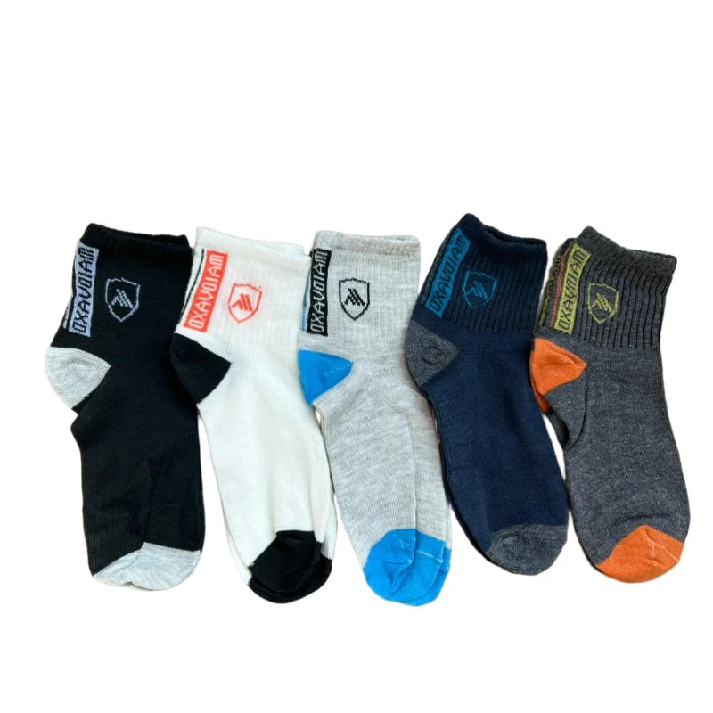 LOR MALE 5 Pairs Socks Mid-Calf Socks Warm Socks Long Sweat-Absorbing Breathable Socks