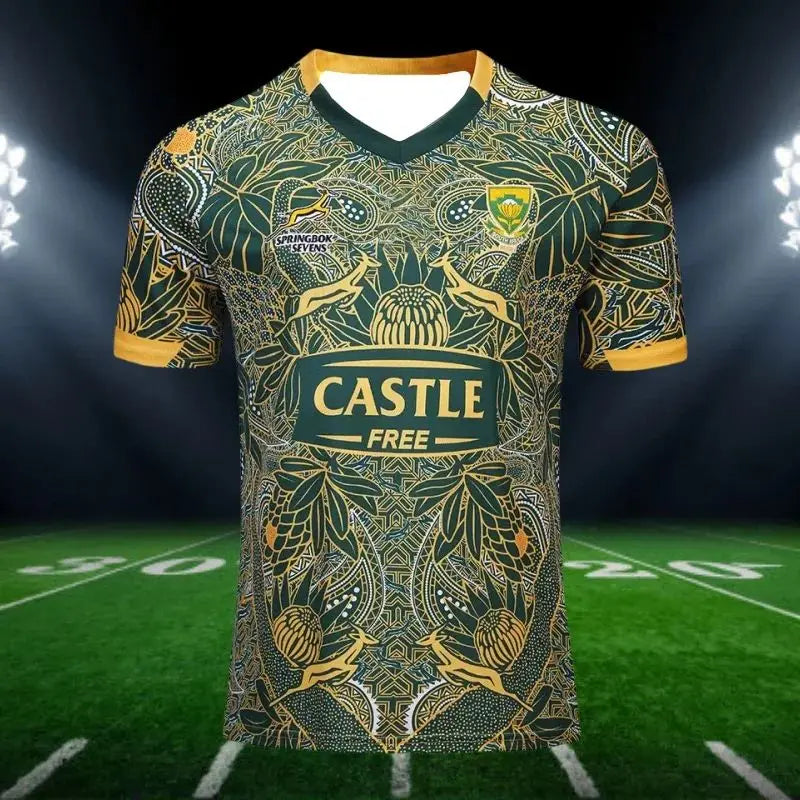 2026 New Summer Fashion Breathable Quick-dry South Africa Men's Rugby Jersey T-shirt for Family Matching Sports Family Kids Tees