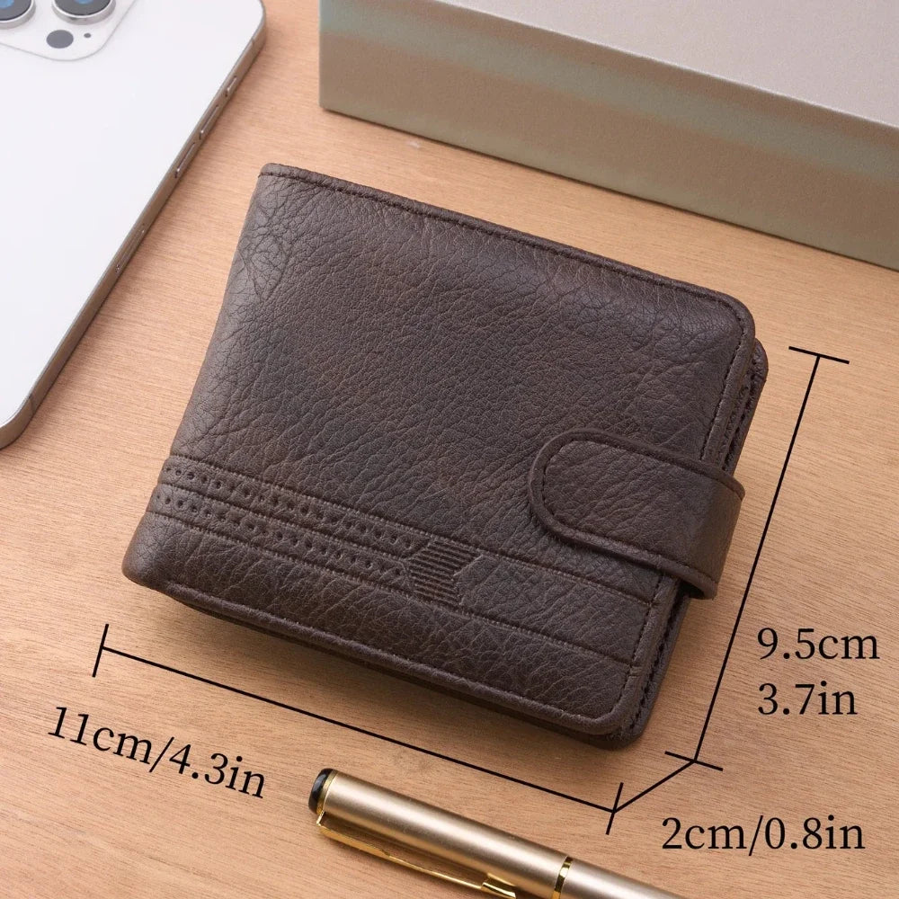 LOR MALE Men Wallets Leather Zipper Purse Man Business Casual Slim Card Horders Quality Male Short Multi-card Wallet Coin Pocket Purse