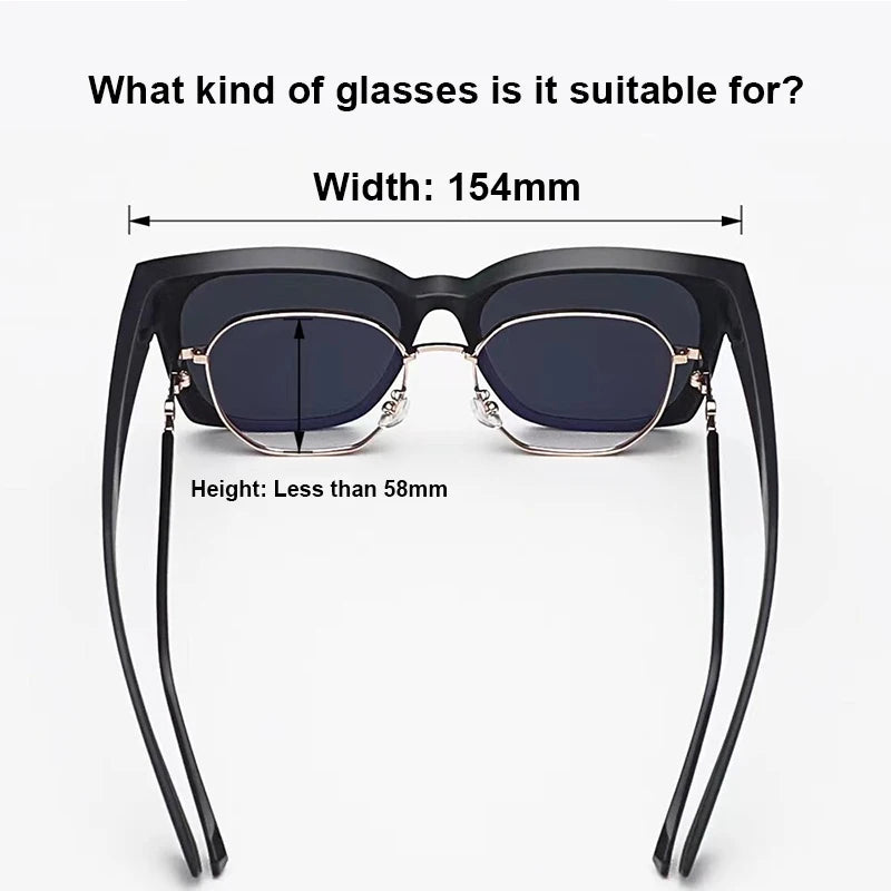 LOR MALE Polarized Sunglasses Men Women Wear Over Myopia Prescription Glasses Fashion Designer Outdoor Fishing Driving Goggles