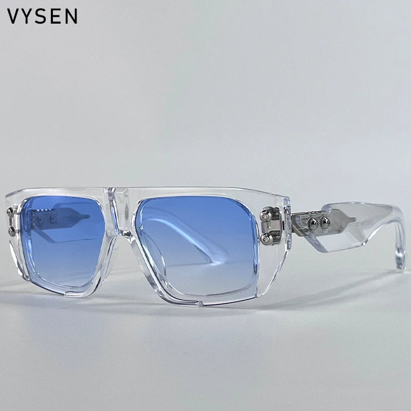 LOR MALE Polarized Steampunk Square Sunglasses Men 2026 Luxury Brand Punk Big Frame Driving Sun Glasses Fashion Eyewear For Male Shades