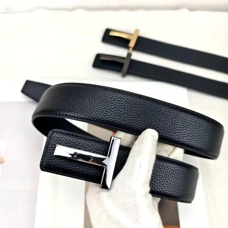 LOR MALE 2025 High Quality 3.8cm Leather Business Men Belt Luxury Brand Designer famous Belts for men Jeans Strap Male Metal Buckle belt