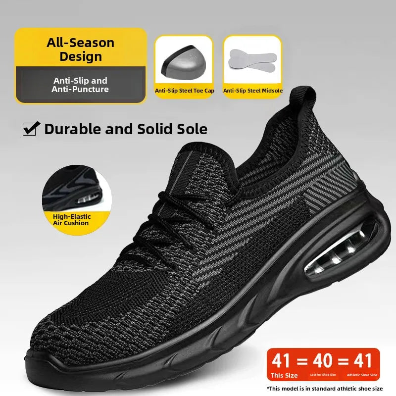 LOR MALE Men's Safety Work Boots Steel Toe Anti-impact Comfortable Soft Bottom Anti-wear Construction Site Shoes  Welding Prot...