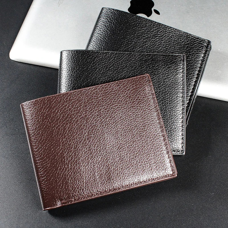 LOR MALE Wallet Leather Men Wallets Artificial Leather Wallets Short Black Walet