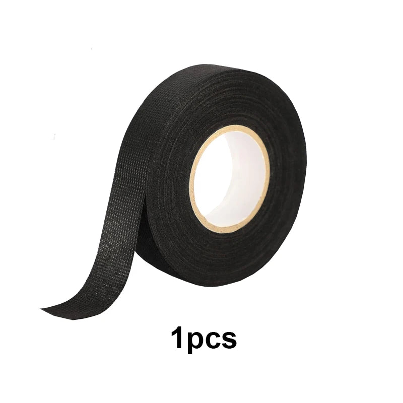 LOR MALE 15/25M Wire Harness Automotive Cloth Tape Adhesive High Noise Resistance Heat Proof Fabric Electrical Tape for Wrapping Wiring