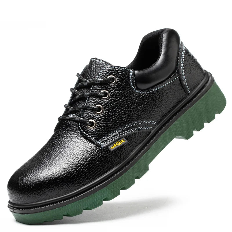 LOR MALE Old Style Steel Toe Work Boots Men's Lightweight Comfortable All Season Wear Resistant Labor Protection Shoes for Welding