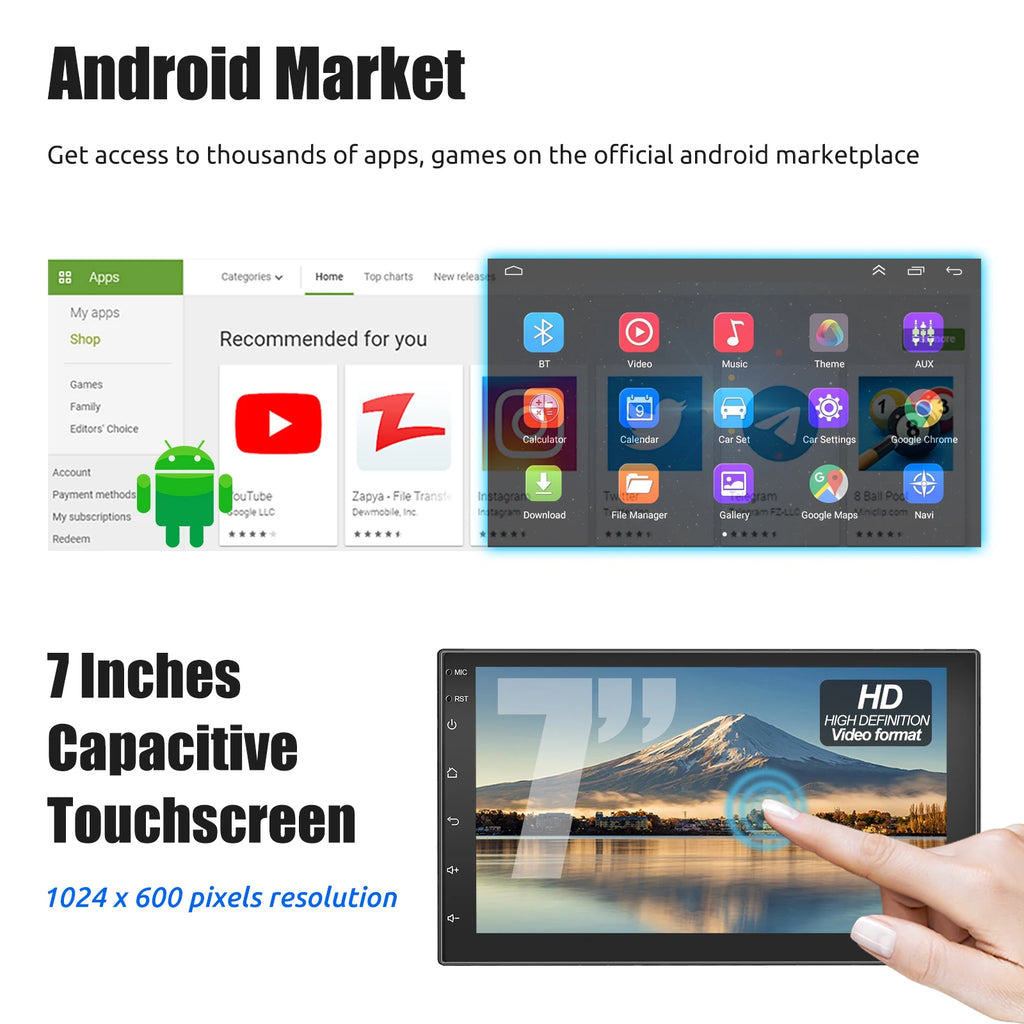 LOR MALE ESSGOO 7 9 10 Car Radio Android Auto Carplay Car Stereo Multimedia Player Universal WIFI GPS Autoradio Car Intelligent Systems