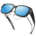 LOR MALE Polarized Fit Over Sunglasses for Men & Women - Oversized Square UV400 Protection Shades, Ultra Lightweight