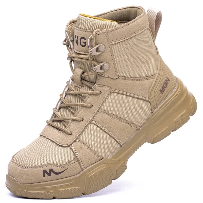LOR MALE Steel Toe Shoes for Men Women Lightweight Anti-smash Steel Toe Sneakers Indestructible Work Boots Construction Safety Shoes