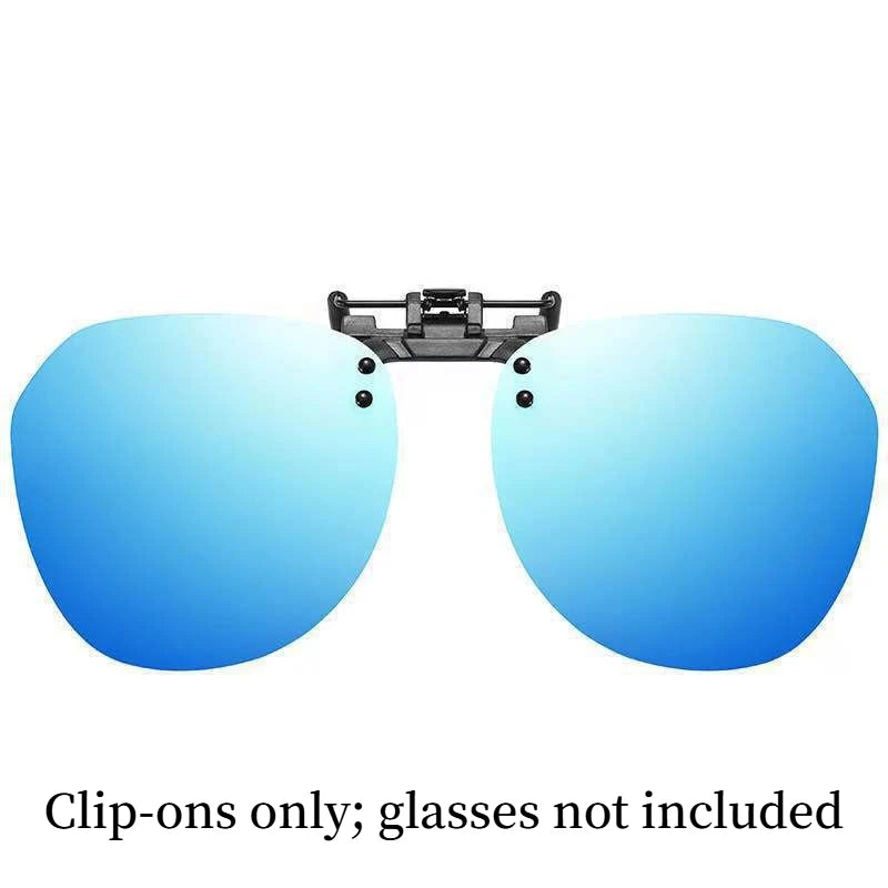 LOR MALE Polarized Sunglasses Clips for Men Classic Anti-UV Driving Sun Glasses Clips for Day and Night Use Outdoor Fishing Lenses