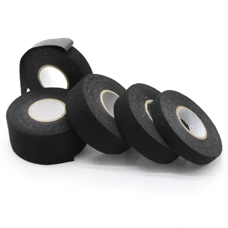 LOR MALE 1/3/5 Roll Heat-resistant Adhesive Cloth Fabric Tape 9-50mm For Automotive Cable Tape Harness Wiring Loom Electrical Heat Tapes