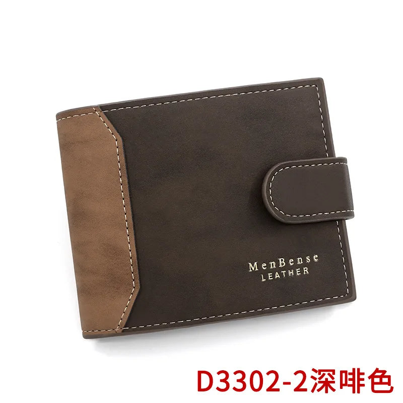 LOR MALE Men's Wallet with Hasp Business Card Holder Case Male Short Purse PU Leather Money Bag for Men Credit Card Wallets
