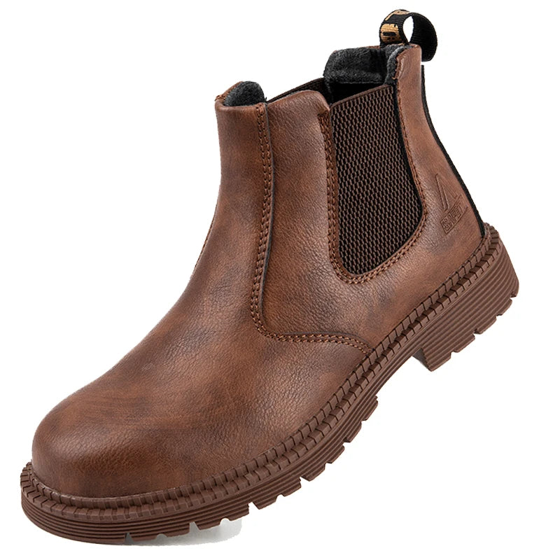 LOR MALE Waterproof Safety Boots Men Indestructible Steel Toe Work Boots Anti-smash Stab-resistant Safety Shoes Biker Botas Para Hombre