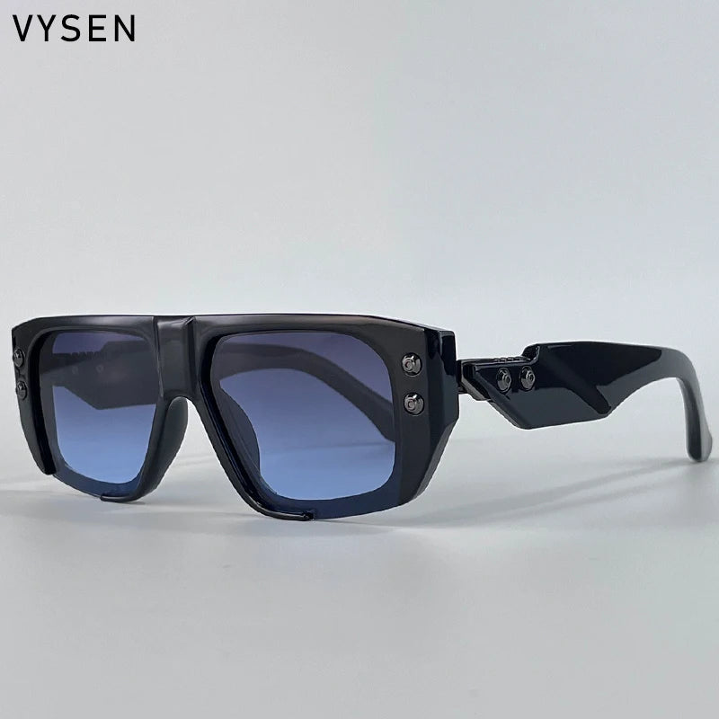 LOR MALE Polarized Steampunk Square Sunglasses Men 2026 Luxury Brand Punk Big Frame Driving Sun Glasses Fashion Eyewear For Male Shades