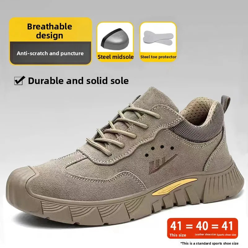 LOR MALE Men's Safety Work Boots Steel Toe Anti-impact Comfortable Soft Bottom Anti-wear Construction Site Shoes  Welding Prot...