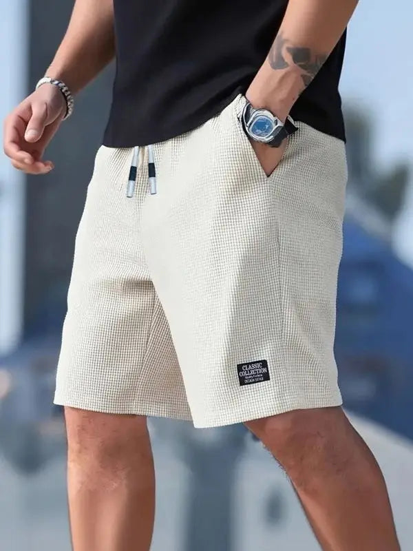 LOR MALE Men's Shorts, Men's Casual Pants, Men's Beach Shorts, Men's Sports Shorts, New Fashion Textured Fabric, Breathable Pants, Suitable for Both Daily Casual Wear and Sports
