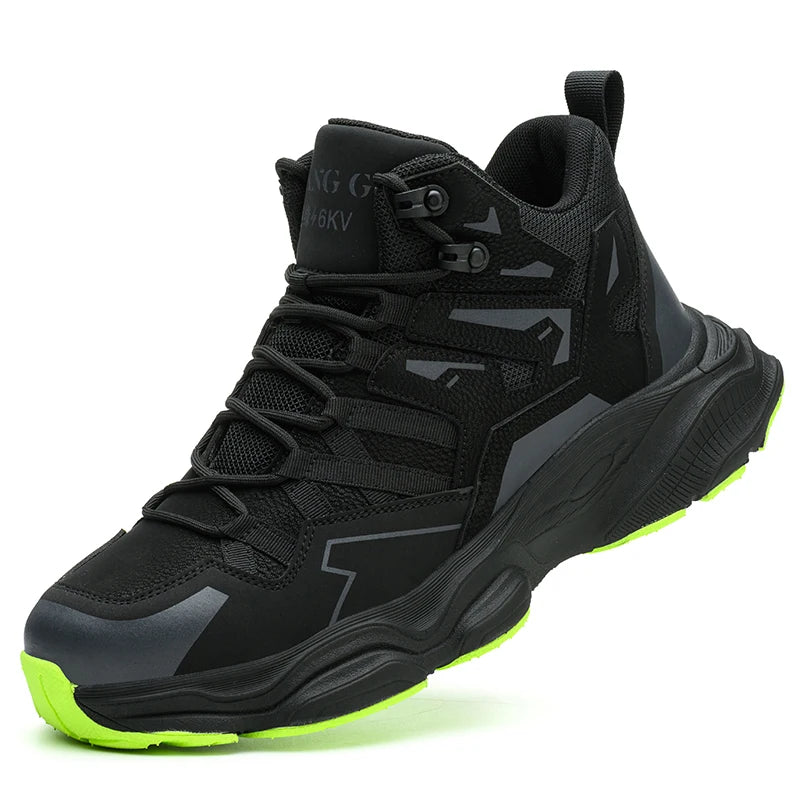 LOR MALE Steel Toe Safety Shoes Men Work Safety Boots Lightweight Breathable Comfortable Sneakers Men Boots Slip-Resistant Shoes