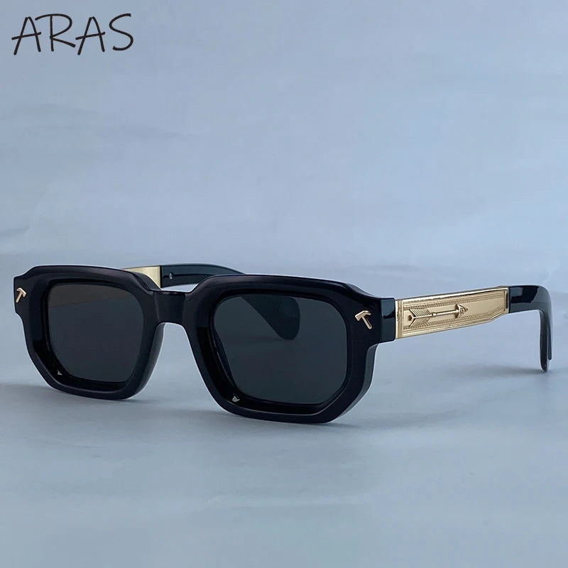 LOR MALE Polarized Square Sunglasses Men 2026 Luxury Brand Vintage Rectangle Sun Glasses Classic Driving Eyewear For Male UV400 Shades