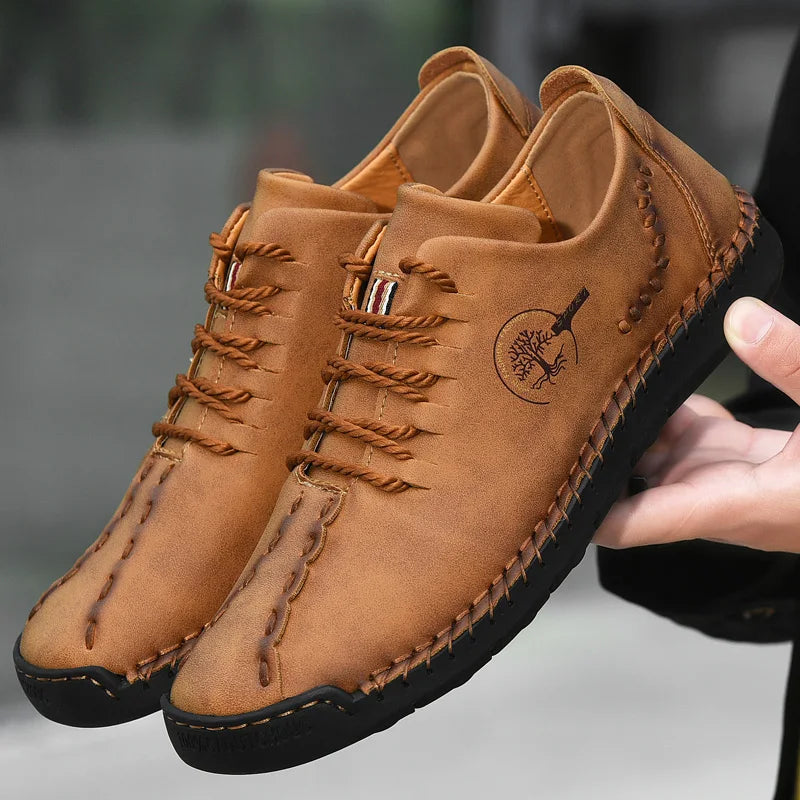 LOR MALE Handmade Genuine Leather Casual Men's Shoes Comfortable Soft Sneakers High Quality Man Loafers Fashion Walking Shoes Plus Size