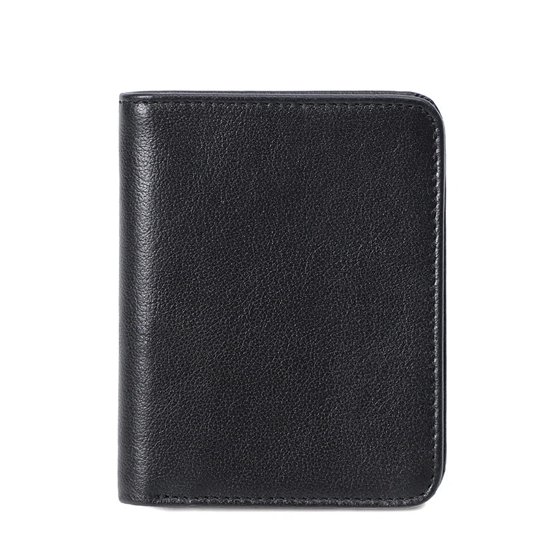 LOR MALE Slim Wallet Men Genuine Leather Thin Pocket Wallet for Men Short Purse Unisex Women  Mini Wallets Card Holder Small Coin Purse