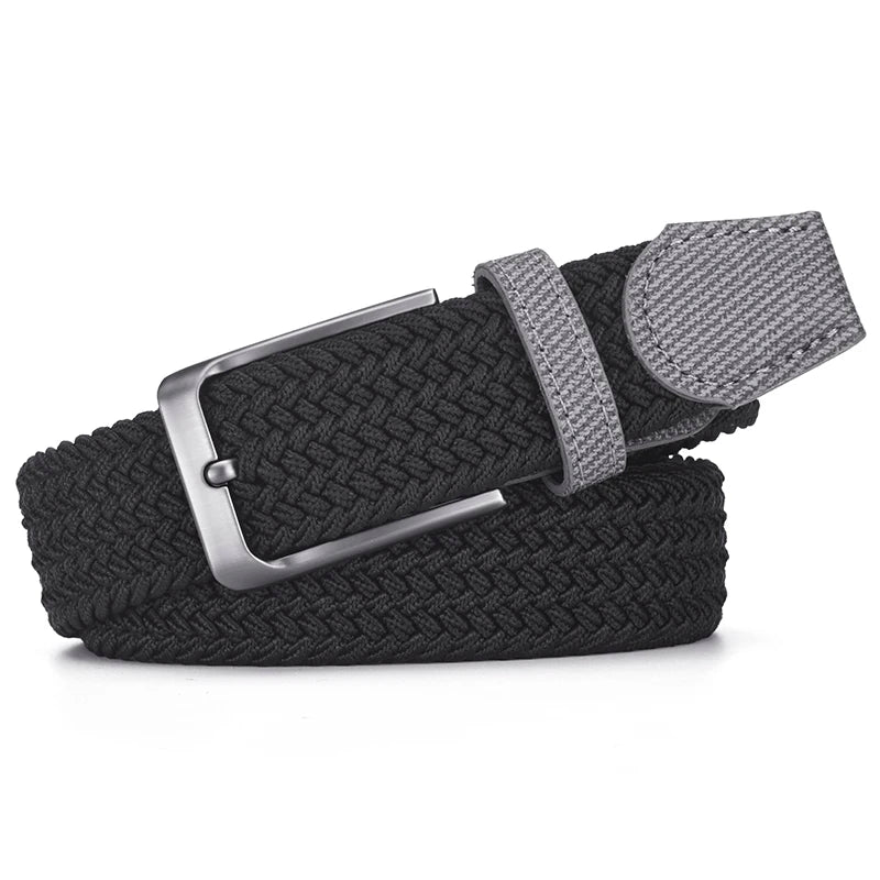 LOR MALE New Fashionable Men's Elastic Belt Pin Buckle Belt High Quality Men's Outdoor Casual Belt Simple Men's Clothing Accessories