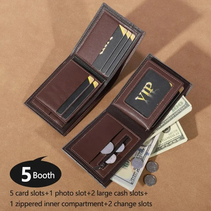 LOR MALE Vintage Multi-Slot Wallet – Coin & Photo Holder