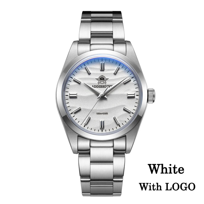 LOR MALE ADDIESDIVE AD2030 Quartz Watch Simple 10Bar Steel Dive Wristwatch Bubble Mirro 2