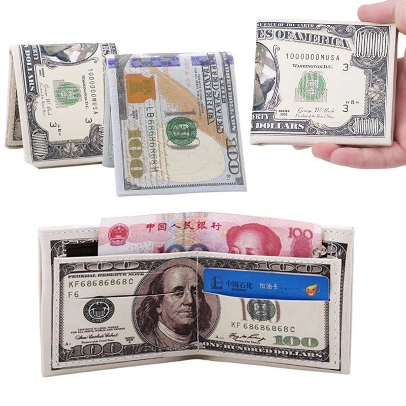 LOR MALE Wallets With US Dollar Pattern Male Pu Leather Wallet With Card