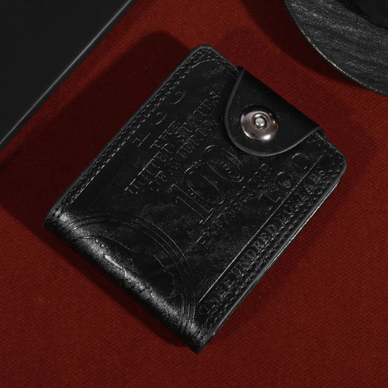 LOR MALE Wallets With 100 US Dollar PatternWallet Male Leather Walet Photo Card