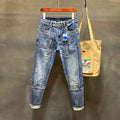 LOR MALE Jeans for Men Harem Torn High Quality Loose Mens Cowboy Pants Buggy Stylish Punk Boot Cut Vintage Ripped Washed Retro Trousers L