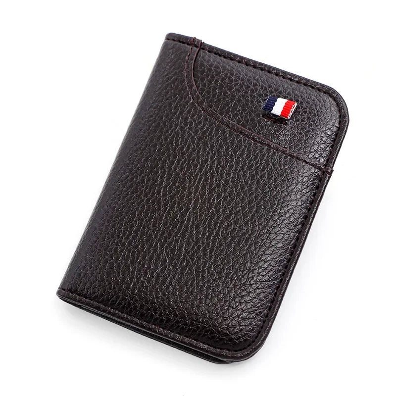 LOR MALE Wallet Short Wallet Card Holder Thin Multi Card Business Soft Leather