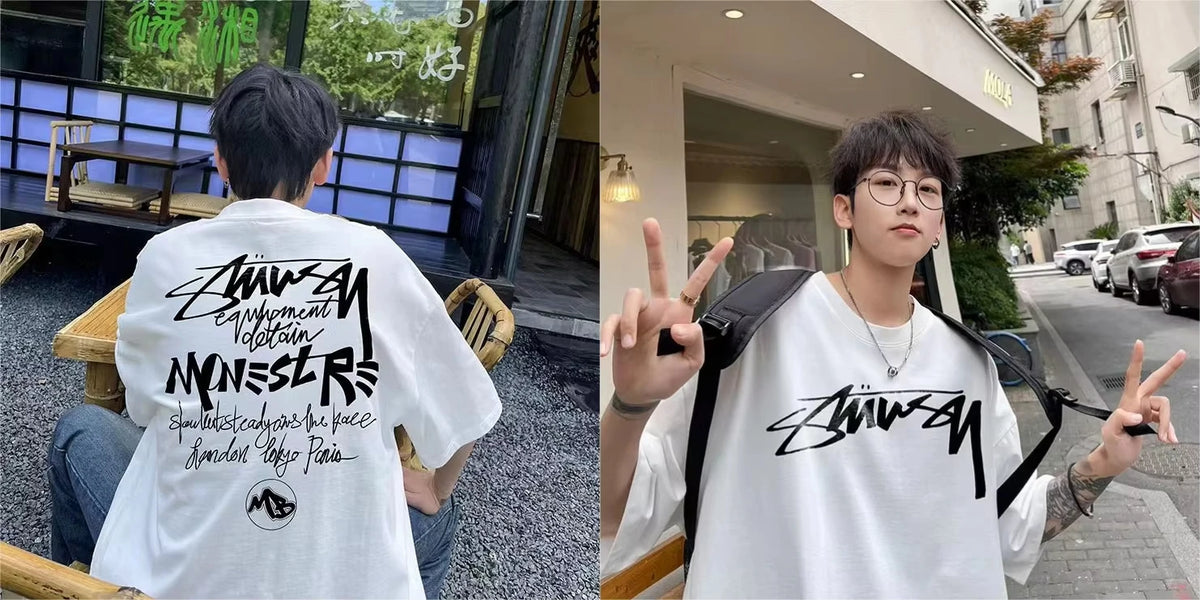 LOR MALE Men's T-shirt Fashion Style Trend Short-sleeve T-shirt 2026 Summer New Printed Versatile Casual T Shirt Men and women
