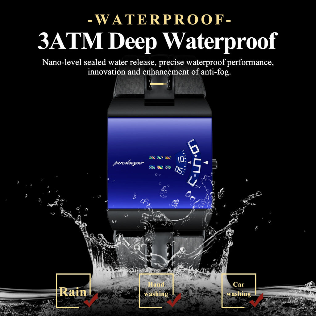 LOR MALE POEDAGAR Top Unique Man Watch Waterproof Casual Watch Sports Military Leather 2