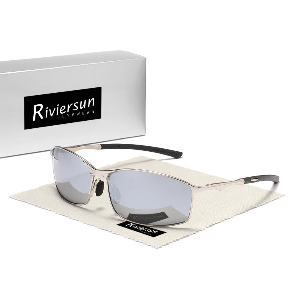 LOR MALE Polarized Alloy Rectangular Sunglasses Glasses Male Sun Glasses Fishing Drivin 2