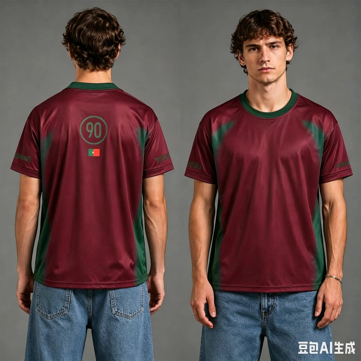 Men Brazil Football Jersey Gradient Stripe Short Sleeve Soccer T-shirt Number 90 Flag Print Crew Neck Casual Sports Fan Tee