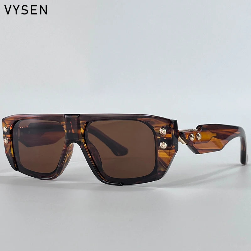 LOR MALE Polarized Steampunk Square Sunglasses Men 2026 Luxury Brand Punk Big Frame Driving Sun Glasses Fashion Eyewear For Male Shades