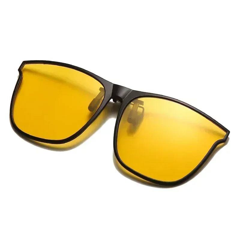 LOR MALE Polarized Clip On Sunglasses Men Photochromic Car Driver Goggles Night Vision Glasses Anti Glare Vintage Square Eyewear