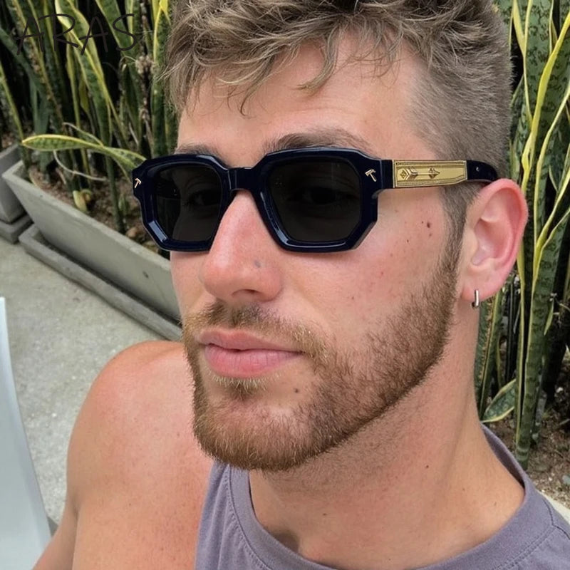 LOR MALE Polarized Square Sunglasses Men 2026 Luxury Brand Vintage Rectangle Sun Glasses Classic Driving Eyewear For Male UV400 Shades