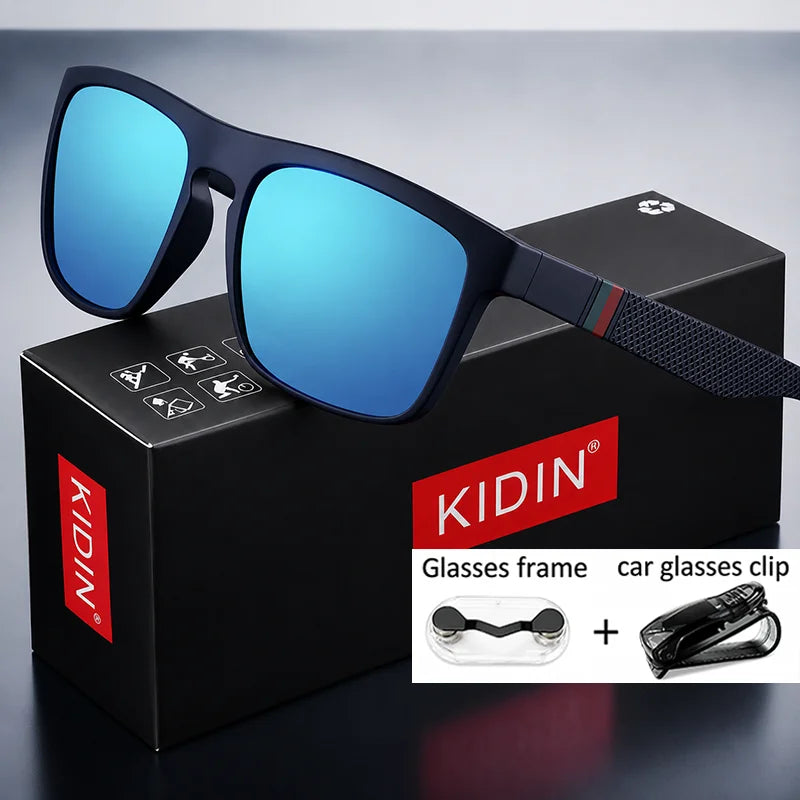 LOR MALE Polarized Sunglasses for Men Women Luxury Square Frame UV400 Driving Fishing Cycling Walking Beach Outdoor Sports Sun Glasses