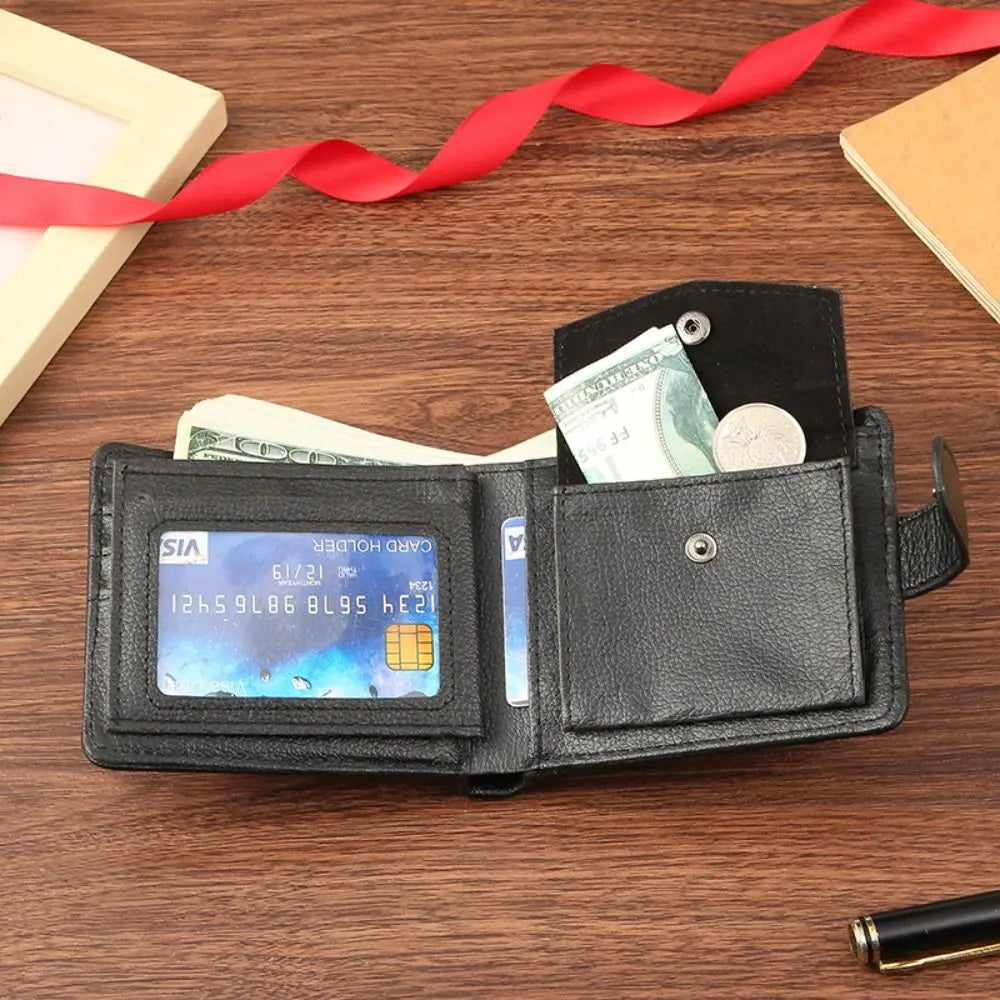 LOR MALE Compact Wallet – Zip Coin & Card Holder