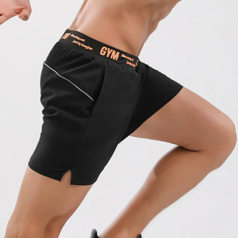 LOR MALE Mens Running Shorts Fitness Quick Dry Men Gym Sport Shorts Male Basketball Workout Training Gym Jogger Short Pants Summer Shorts