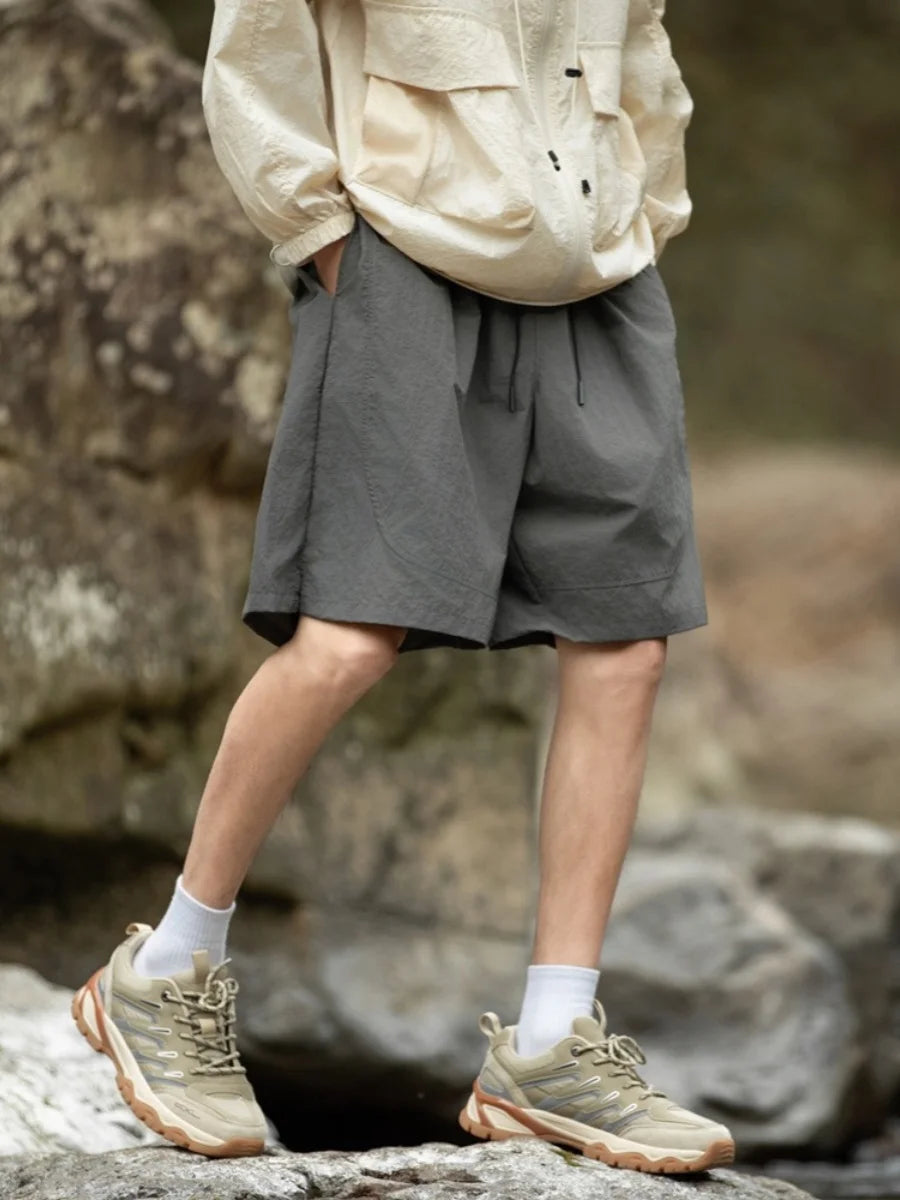 LOR MALE Loose American Style Workwear Shorts Men's Summer Trendy Brand Casual Straight Leg Wide Leg Sports Five-Quarter Pants