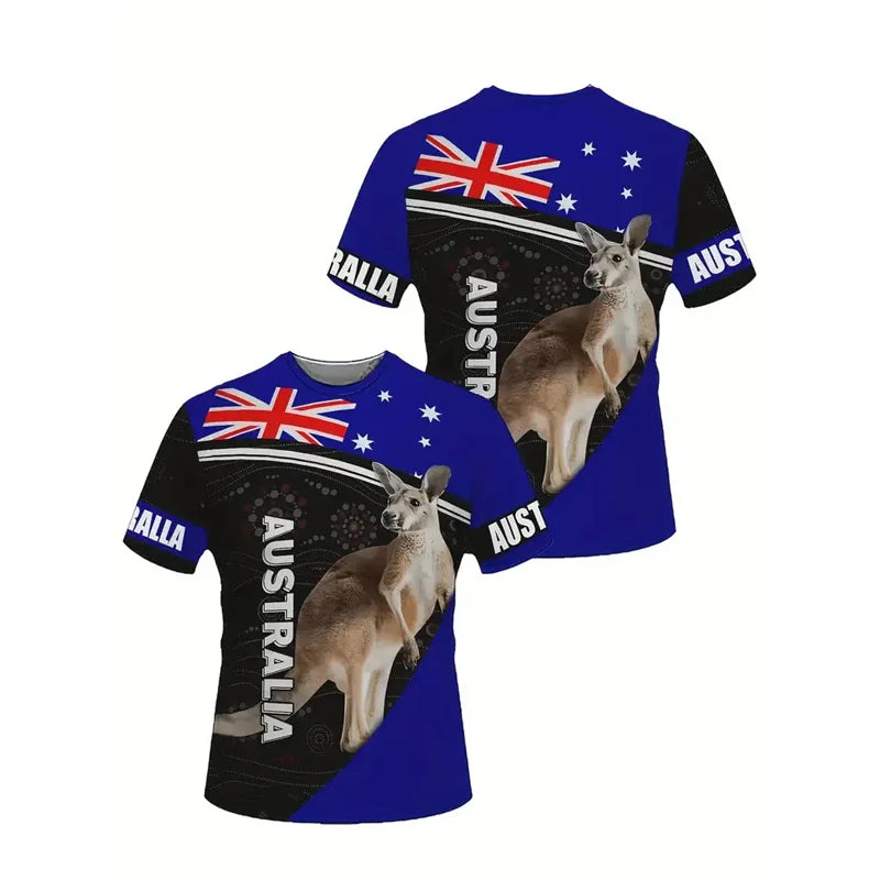 Australia Flag 3d Printed T Shirt For Men Sydney Opera Graphics T-shirt Oversized Tops Short Sleeves Tees Sports Loose T Shirts