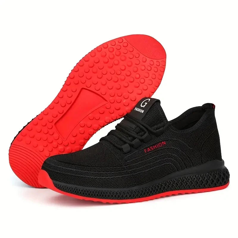 LOR MALE Steel Toe Shoes Male Indestructible Mining Boots Men Safety Shoes Anti-smash Anti Puncture Functional Shoes Work Shoes Sneakers