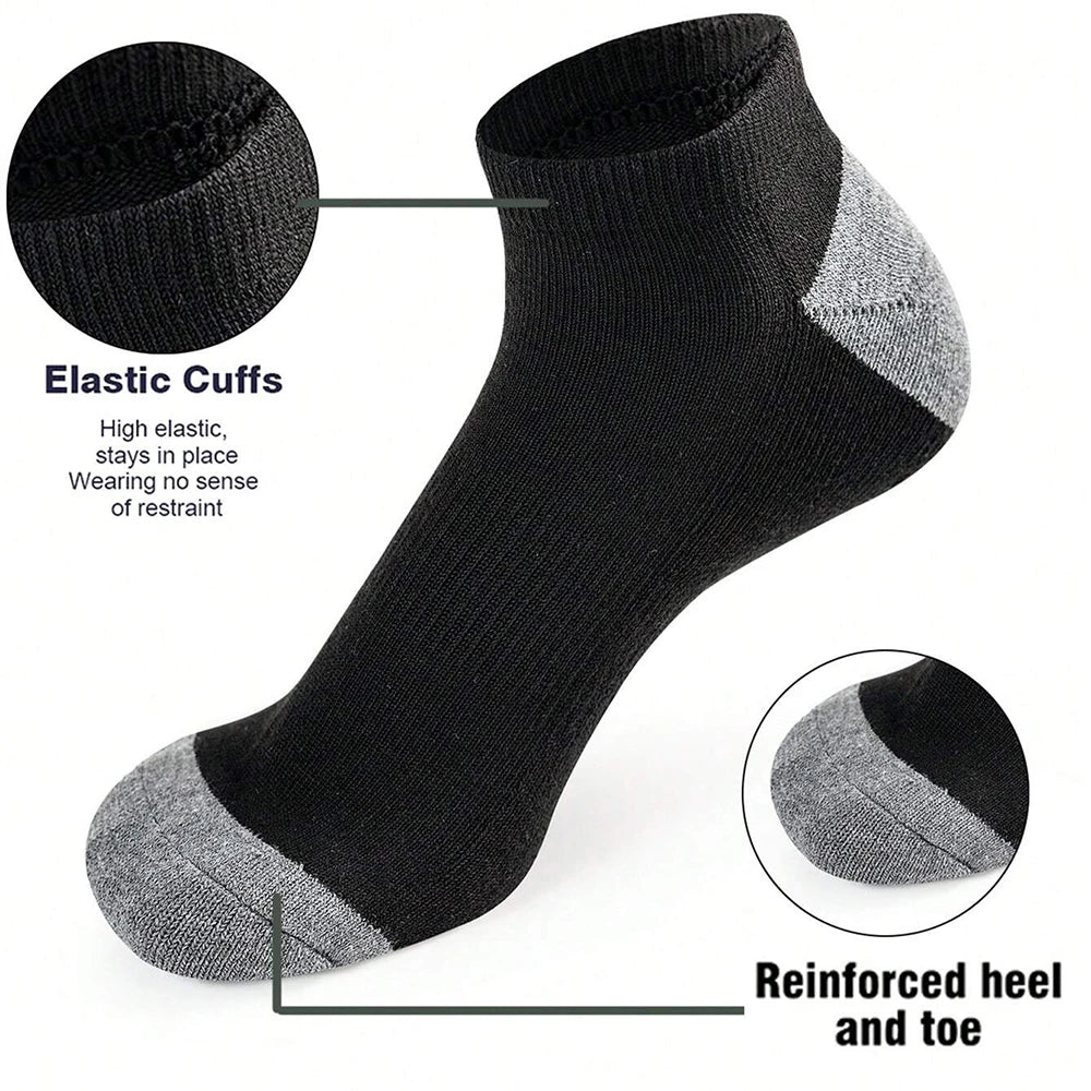 LOR MALE 10 Pairs Of Comfortable Breathable Socks Sweat Absorbing Odor Proof Low Cut Solid Color Socks Suitable For Outdoor Activities