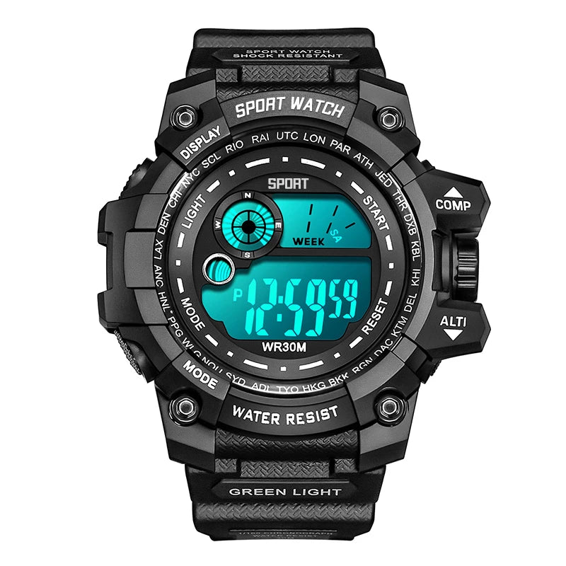 LOR MALE Men LED Digital Watches Luminous Sport Waterproof Watches Date Army Military
