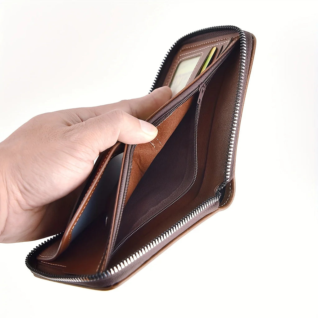 LOR MALE Zip-Around Wallet – Card, Cash & Coin Holder
