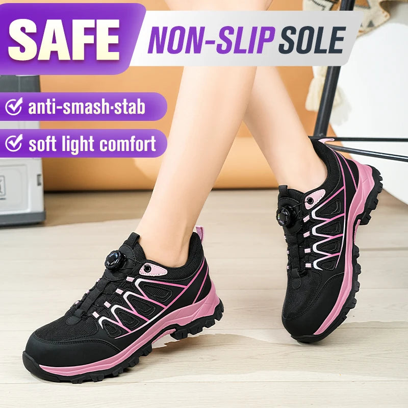 LOR MALE Safety Boots Womens Steel Toe Cap Shoes Casual Walking Wear-resisting Anti-Puncture Work Shoes Indestructible Anti-smash Shoes